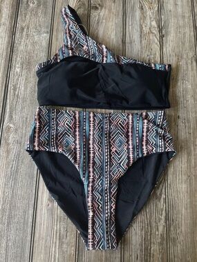 Aimage bikini 2 piece NEW one shoulder medium